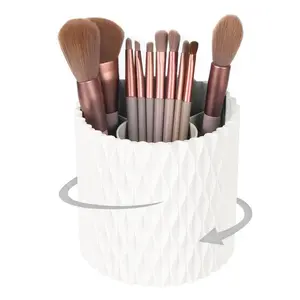 360° Rotating Makeup Brush Holder, 1 Count Cosmetics Storage Container, Desktop Stationary Organizer for Home Office Dormitory Bathroom, Makeup Box Organizer, Durable Storage Organizer, Makeup Tool Organizer