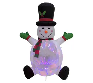 Northlight Inflatable Snowman w/ Hat Yard Christmas Decor 4'