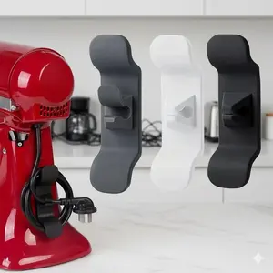 Strong Adhesive Cable Management Clips - No Drill Cord Organizer for Kitchen Appliances, Anti-Slip Wire Holder, Hidden Design for Blender Power Cords, Multi-Scenes Use, Secure Anti-Drop Cable Fixer, Extension Cable Holder