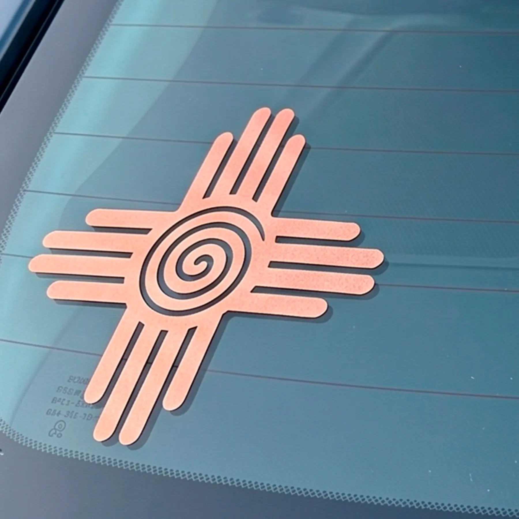 Satin Copper Zia Sun Symbol Decal Sticker 3" | Premium Metallic Vinyl | Waterproof Car Window Laptop Outdoor Decal