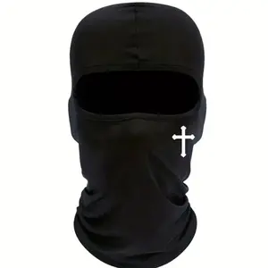 Breathable Cross Balaclava Full Face Ski Mask, Elastic Fit, Ideal for Bicycle, Motorcycling, Hiking, Skiing, Outdoor Sports Gear, Motorcycle Face Mask