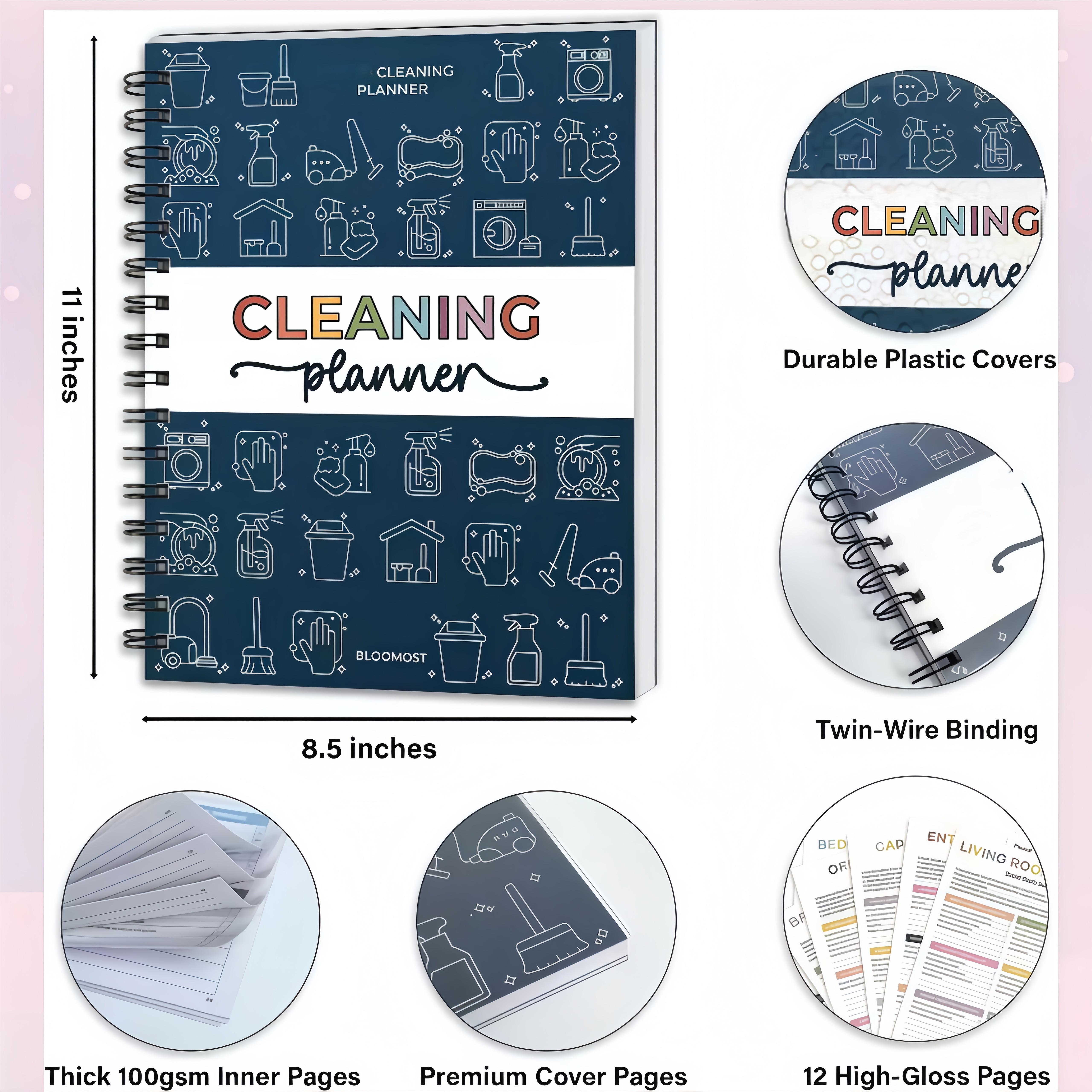 ADHD Cleaning Planner for Adults and Teens - Daily, Weekly & Monthly Cleaning Schedule & Checklist - Household Chore Organizer with DIY Templates for Stress-Free Home Management 2026 NEW