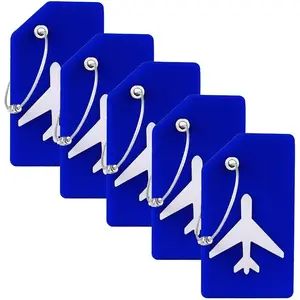 5 Pack Silicone Luggage Tag for Suitcases with Stainless Loop, TSA Approved, Privacy Protection Travel Essentials Bag Tags by,