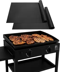 Grill Mats for Outdoor Grill, 28" x 17.8", 2 Pack, Black, Nonstick Reusable Grilling Mats for Outdoor Grill for 28 Inch Blackstone Griddle, BPA and PFOA Free with PTFE-Fiberglass Coating Visit the UNCO Store