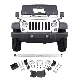 VEVOR Dual Steering Stabilizer, for 2007-2018 Jeep Wrangler JK, Dual Steering Stabilizer Kit Fits with 2 Inches of Suspension Lift Higher, Enhanced Control Reduced Vibration, Easy Installation