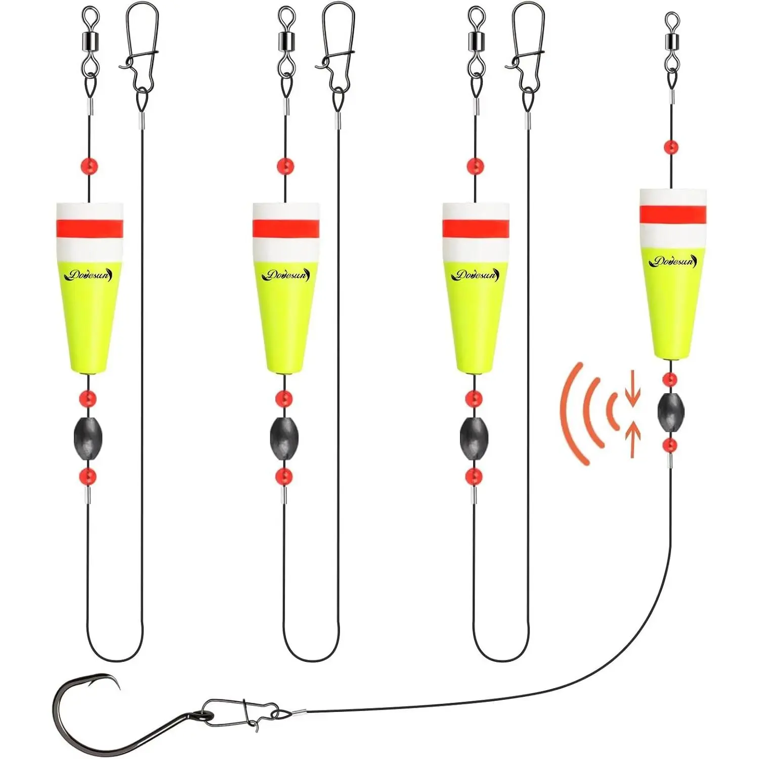 Popping Cork Float Rig Weighted Fishing Bobbers for Saltwater Freshwater Tackle with 3 Sizes High Visibility Buoyant Pre-tied Floats for Enhanced Fishing Success
