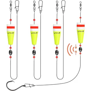 Popping Cork Float Rig Weighted Fishing Bobbers for Saltwater Freshwater Tackle with 3 Sizes High Visibility Buoyant Pre-tied Floats for Enhanced Fishing Success