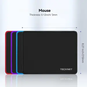 TECKNET Mouse Pad with Non-Slip Rubber Base, Anti-fray Stitching, Waterproof Surface,Black, Gaming Mouse Mat for Laptop, Limited Stock Anti-Slip Premium