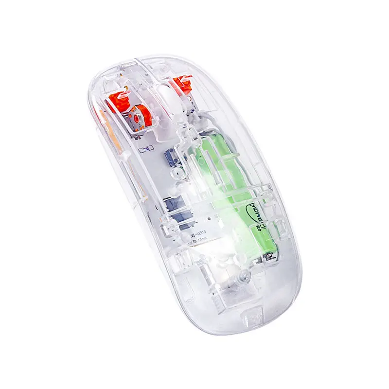 Wireless Transparent Optical Silent Bluetooth Mouse, Rechargeable Dual-Mode Mouse for Laptop and Office Use