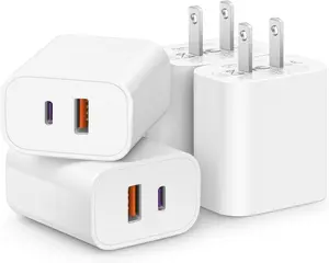 [4 Pack] USB C Charger Block Fast Charging Multiport Adpater [PD 20W USB-C & QC 3.0 USB-A Port] for i Phone 16/15/14/13/12/11/X/8, i Pad, Sam Sung, Google, Galaxy & More