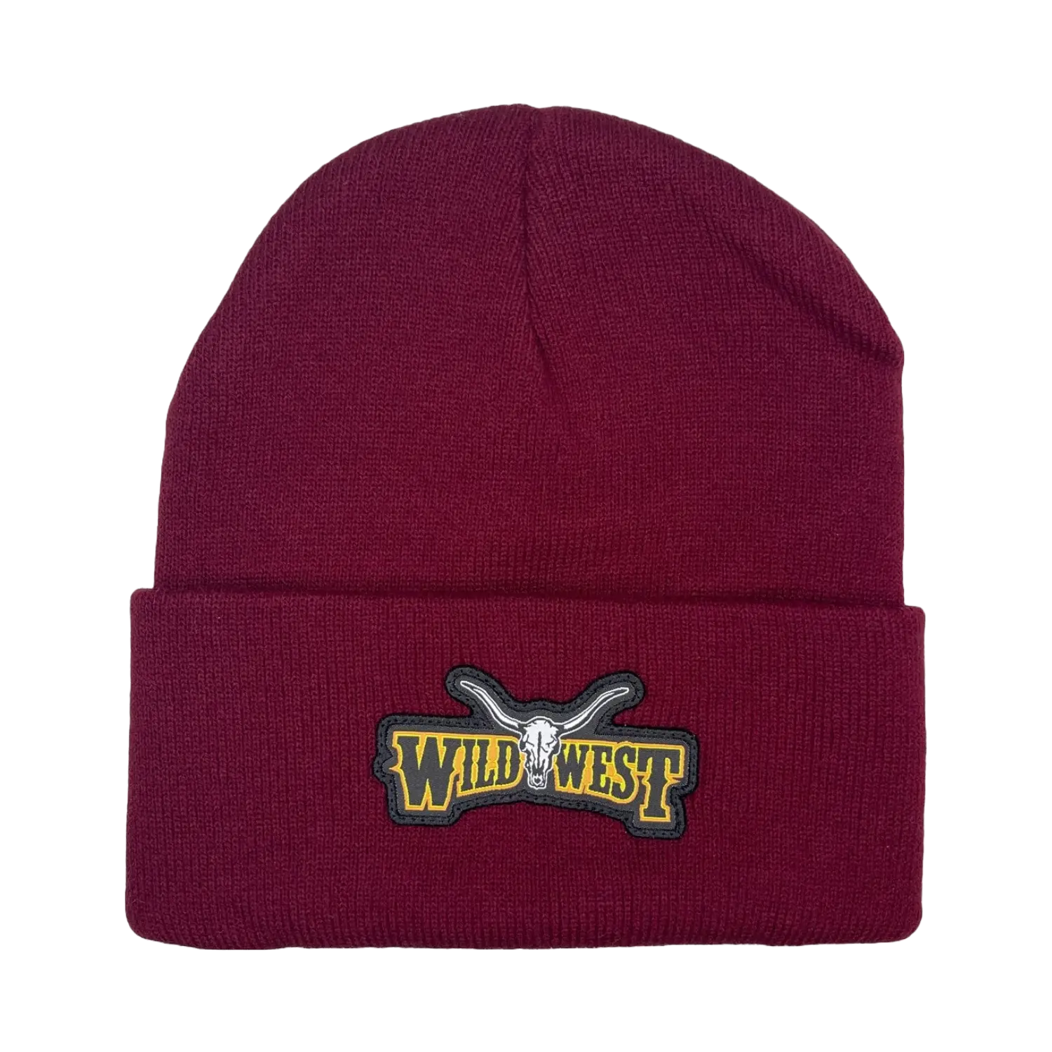 Wild West Logo Knitted Maroon Beanie S10556-4