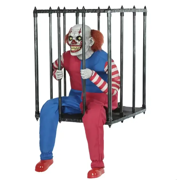 Animated Caged Clown Prop or Halloween Costume Accessory