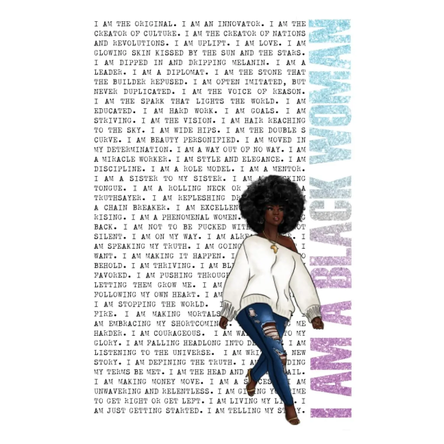 I Am A Black Woman Writing Journal: Black Girl Magic -African American Notebook Journal - African American Women Gift Idea-Melanin - Goddess