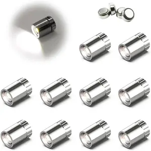 10 Pack Small Spotlight Battery Operated LED Lights, Warm White LED Wireless Miniature Spot Light for Artwork Painting,Jewelry Showcase Display,Closet,DIY Hand Craft (Cool White)