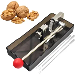 Nut Crackers for All Nuts with 3 Picks Included, Stainless Steel Nutcracker for Black Walnuts Pecan Macadamia, Manual Adjustable Jaws Nutcracker Tool (Silver)