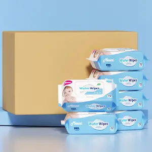 6 packs 432 pcs Baby Wet Wipes Plant Fiber Wet Tissue 72 pcs/pack,Fragance Free,Large Size