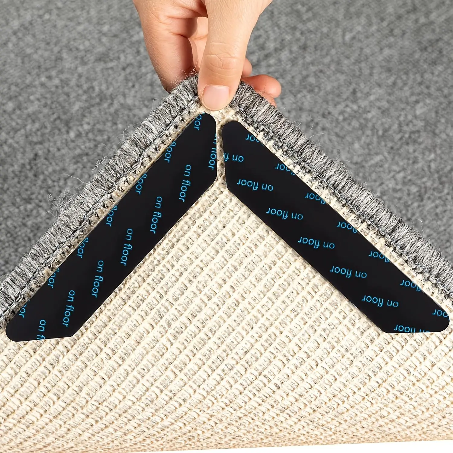 12pcs Rug Pad Gripper, Non Slip Heavy Duty Washable Grippers For Rug, Non Slip Rug Gripper For Hardwood Floors