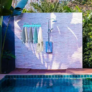 Pool Towel Rack  Bathroom Wall Mount Towel Hooks Towel Holder Carbon Steel Hanger Organizer Indoor Outdoor Robe