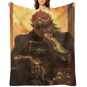 Zelda Fleece Throw Blanket For Women Men Winter Nap Ganondorf Golden Flannel Bed Blankets Office Camping Car Home Decor Travel Air Conditioned Quilt All Seasons Soft Bedding Throws Boys Girls Christmas Gift Super Cozy Blanket