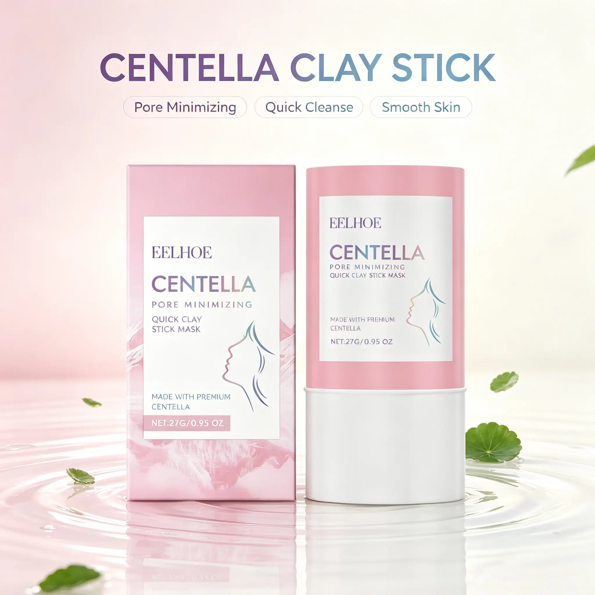 Centella Asiatica Clay Cleansing Face Mask Stick — Deep Hydration, Soothes Skin, Moisturizes Facial Skin