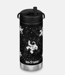 Klean Kanteen 12 oz TKWide Insulated Water Bottle with Twist Cap Astronaut Design Black Stainless Steel Drinkware Flasks for Everyday Use BPA Free Leak Proof Portable Thermal Reusable Tumbler