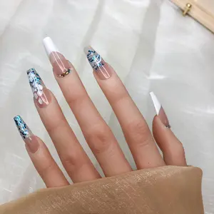 GGddsha Nails Handmade Pmma Acrylic Nails Press On Nails Luxury & Custom Fake Nails 3D Handmade Reusable UV Finished False Nails