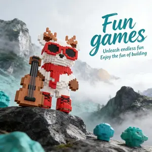 Lucky Guitar Bear Toy, Trendy Decoration Statue, Creative Handmade DIY Ornament, Christmas Halloween Holiday Gift, Birthday Present