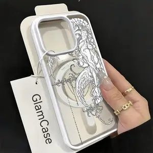Angel Wings Phone Case， Ethereal Goddess Style for iPhone 17 16 15 14 13 12 11 Plus Pro Max.A17