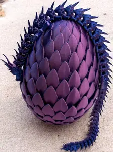 Midnight Blaze Dragon with Egg | Dark Blue & Red/Mangenta Articulated Dragon | Neon City Collectible Dragon Egg Fidget