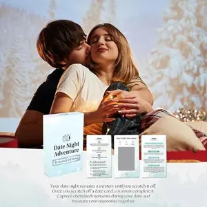 Creative scratch-off card game for couples' dates, adventure photo album book, a romantic gift for newlyweds and wedding anniversaries DIY cards Compact and portable, highly discreet, a thoughtful gift.