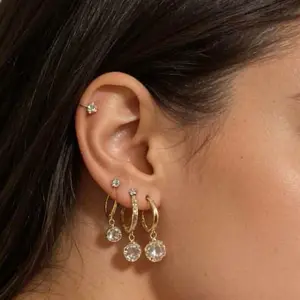 2026 Viral Gold Hoop Earrings Set for Women Teen Girls Dainty Crystal Zircon Stackable Earrings for Multiple Piercings 18K Gold Plated Waterproof Hypoallergenic Trendy Everyday Jewelry for Party Date Birthday Gift for Her TikTok Made Me Buy It TikTok Shop