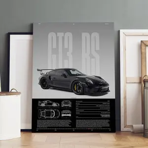 3 Counts Wooden Framed, Supercar Posters, Exquisite Fashion Poster, Perfect Living Room Decoration, Modern Art, Family Poster, Wall Art Decoration, Modern Art Design, Ideal Gift, Waterproof, Artwork