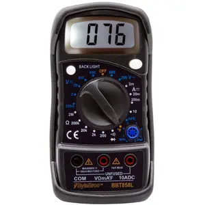 BBT858L Byte Brothers Compact Multimeter - AC/DC Voltage, DC, Resistance, Temperature, Continuity, Diode Check, and Transistor Check