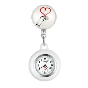 OIDEA Women's Stethoscope Eco Silicone Stretch Clip Fob Nurse Watch, White