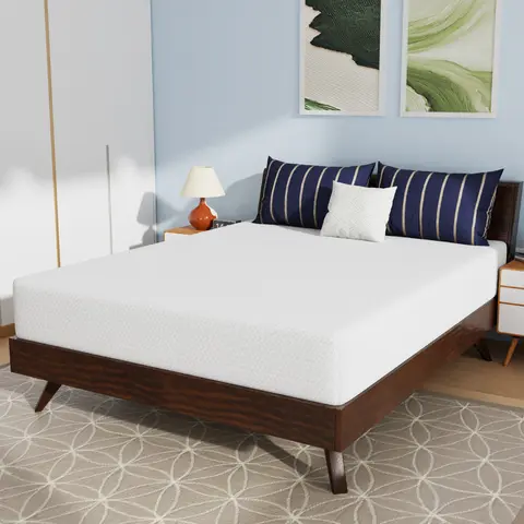 FDW 5/6/8/10/12 Inch Memory Foam Mattress/Cooling Gel Bamboo Charcoal Infused Mattress/Medium Firm Mattresses/CertiPUR-US Certified/Bed-in-a-Box/Fiberglass Free/Pressure Relieving,White