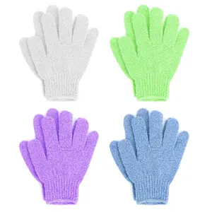 Exfoliating Bath Gloves Pack of 4 for Gentle Skin Exfoliation Comfortable and Effective for Daily Use and Special Baths