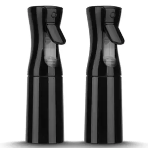 Spray Bottle for Hair (6.8OZ /200ML) Continuous Ultra Fine Mist Sprayer for Hair, Salons, Barber, Plants, Skin Care, Cleaning 2 Pack Black, Pump Bottle