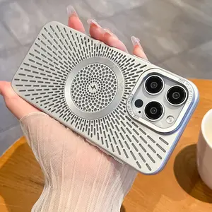 Fin Luxury Cooling For Magsafe Magnetic Heat Dissipation Phone Case for iPhone 16 15 14 13 12 Pro Max Wireless Charging Back Cover