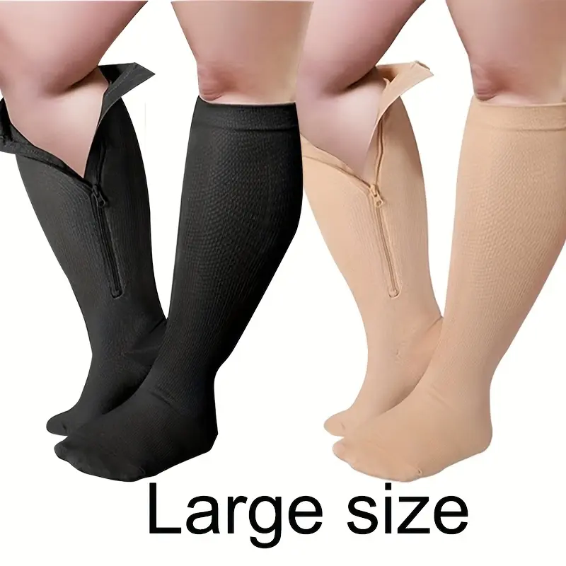 1 Pair Plus Size Zippered Connected Ankle Compression Socks Athletic Compression Socks New Arrival