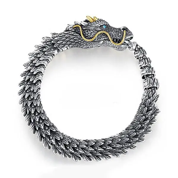 Cuban Hip-Hop Bracelet with Interlocking Links - Silver - 8 inches