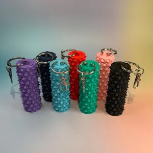 Spiky Chapstick Holder Keychain