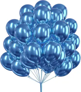 PartyWoo Metallic Blue Balloons 50 pcs 12 Inch Chrome Blue Latex Helium Balloons for Graduation Wedding Baby Shower Engagement Wedding Gender Reveal Birthday Party Decorations Blue-G106