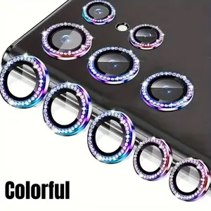 Glitter Camera Lens Protector, Rhinestone Decor Phone Lens Protective Film, Phone Accessories Compatible with Samsung Galaxy S24 Ultra S25 Ultra, Cover, Smartphone, Phone Decoration