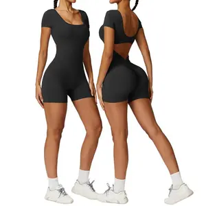 【!!! TODAY ONLY $21 US SALE !!!】2024 Spring and Summer New Slim Fit Hip Lift Jumpsuit Sexy U Neck Backless Yoga Wear