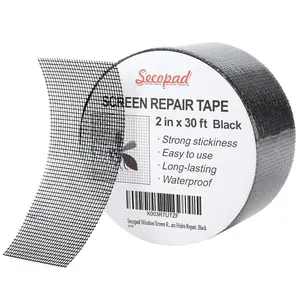 2 in X 30 FT (360IN) Screen Repair Kit, Black Window Screen Repair Tape, Strong Adhesive Fiberglass Mesh Patch Tape, for Windows or Doors