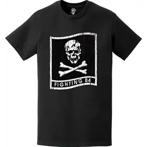 Vintage Distressed Fighter Squadron 84 VF-84 Logo Emblem Tee Unisex Essential Graphic Tee for Streetwear Fans
