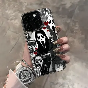 Ghost Face Pattern Phone Case Protective Cover for iPhone X/XS/XR/XS Max/11/12/13/14/15/16/17 Pro Max, Perfect Gift for Couples, Girls, Boyfriends, Christmas & Birthday