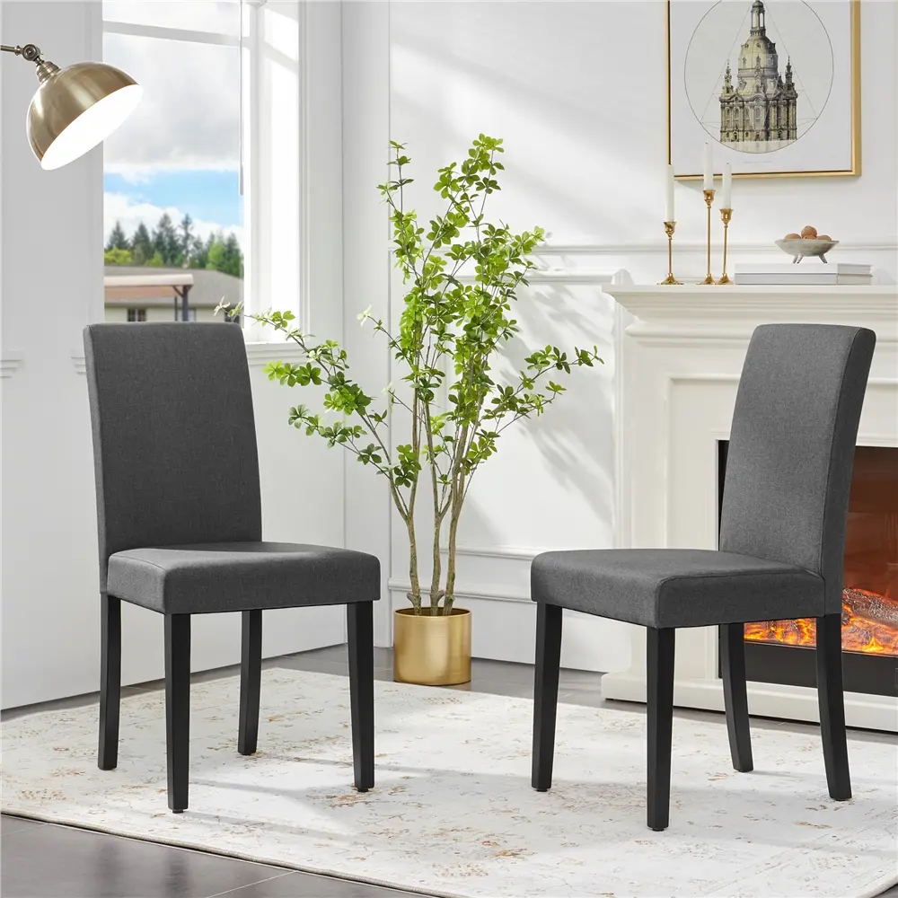 Costoffs Set of 4 Comfortable Cushioned Multi-Item Upholstered Dining Chairs, Modern Armless Side Chairs with Solid Wood Legs for Kitchen, Dining Room, Comfortable Dining Chairs, Cushioned Dining Chairs