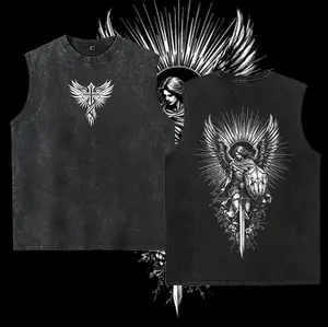 washed vest Saint Michael The Archangel / Hoodie Washed ChristianSpiritual Warfare  Armor of God Shirt Catholic Gift Guardian Angel Graphic Vintage Christian Streetwear Faith Based Apparel Jesus Christian Clothing