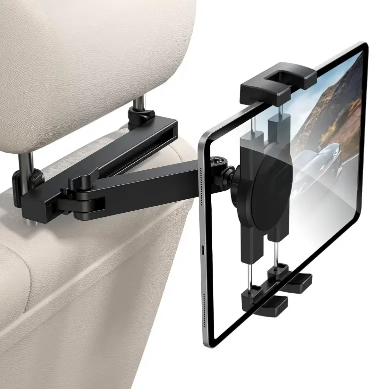 【DealsForYouDays】Car Headrest Tablet Mount - 3-in-1 Adjustable Extension Arm, 360 Rotatable, Easy Installation, 0.78 Inches, for Kids, 4.7-12.9" Devices Including iPad Pro, Air, Mini 5, Galaxy